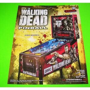 The Walking Dead Pro Pinball FLYER 2014 Original NOS Horror Zombies Art Sheet